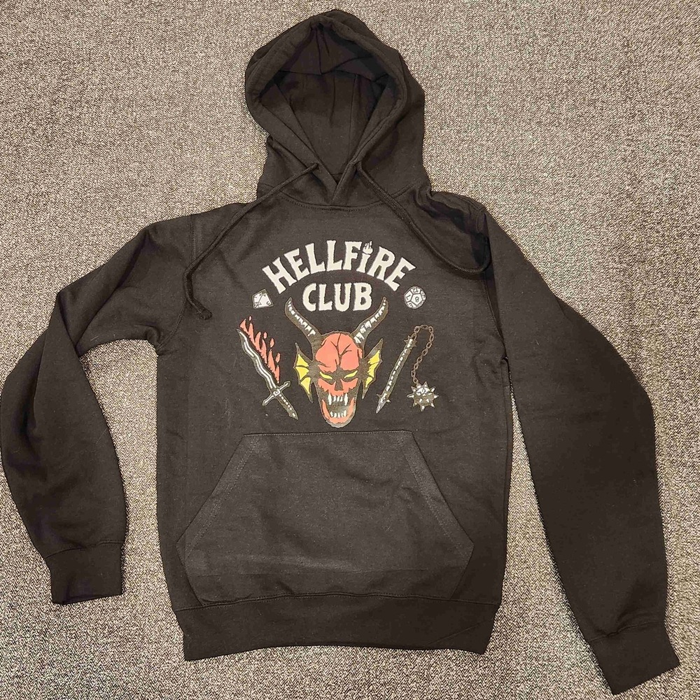 Stranger Things Hellfire Club Black Hoodie Unisex Size Small